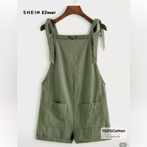 SHEIN EZwear Olive Green Cotton romper